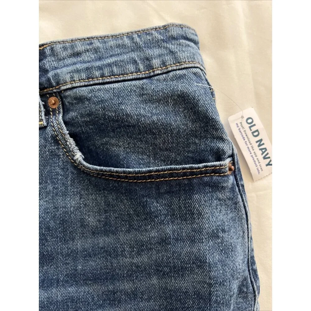 Old Navy Women’s High Rise Marcia Denim Mini Skirt Raw Fringe Hem NWT Size 18 - Picture 5 of 15
